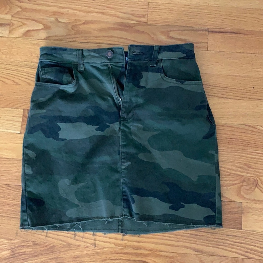 Hollister Camo Ultra High Rise Jean Skirt